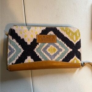 Sixtease Geometric Pattern Wallet in Yellow and Blue